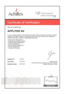 AppliTek receives important Achilles certification